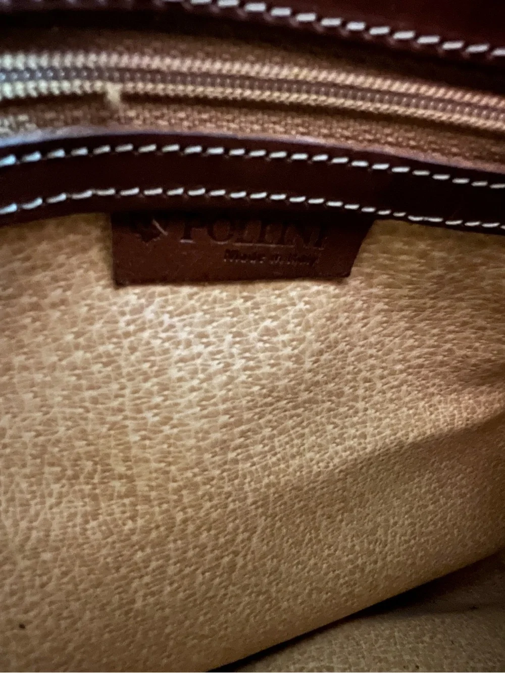 Vintage Pollini Italy Monogram Bowler Satchel Bag Brown Leather Trim Purse